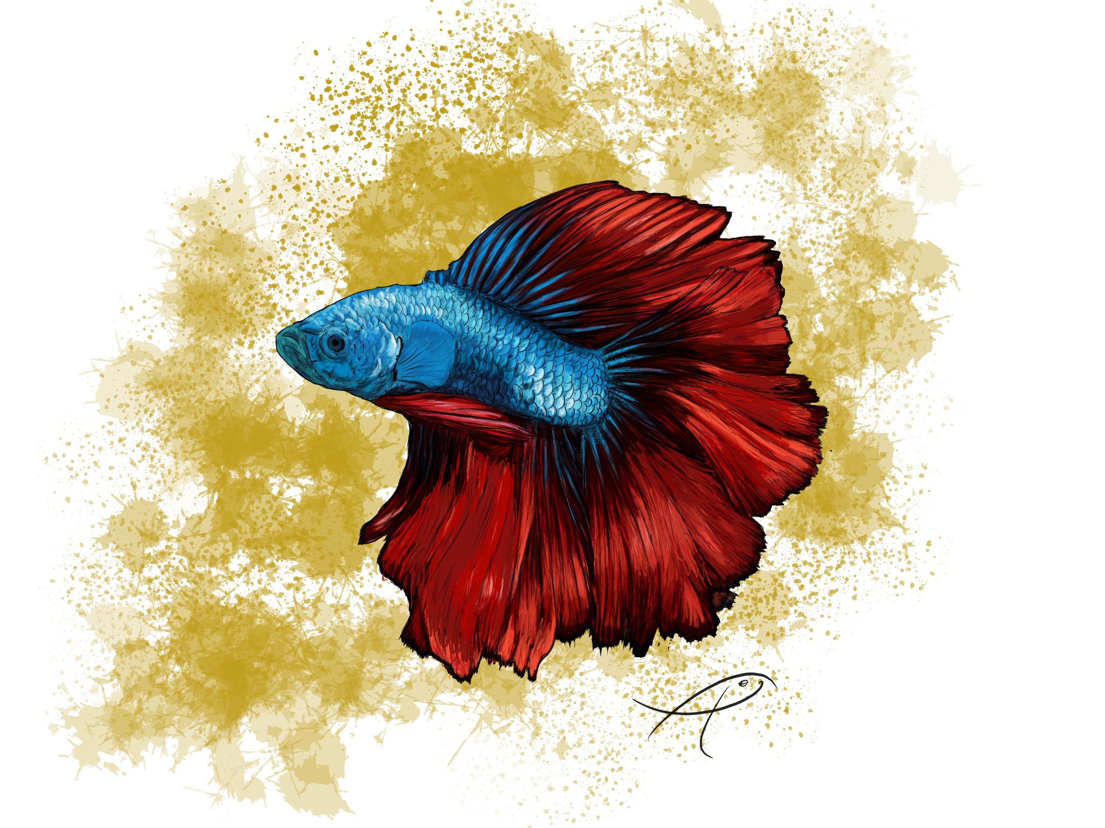 Retrato mascota. Técnica digital